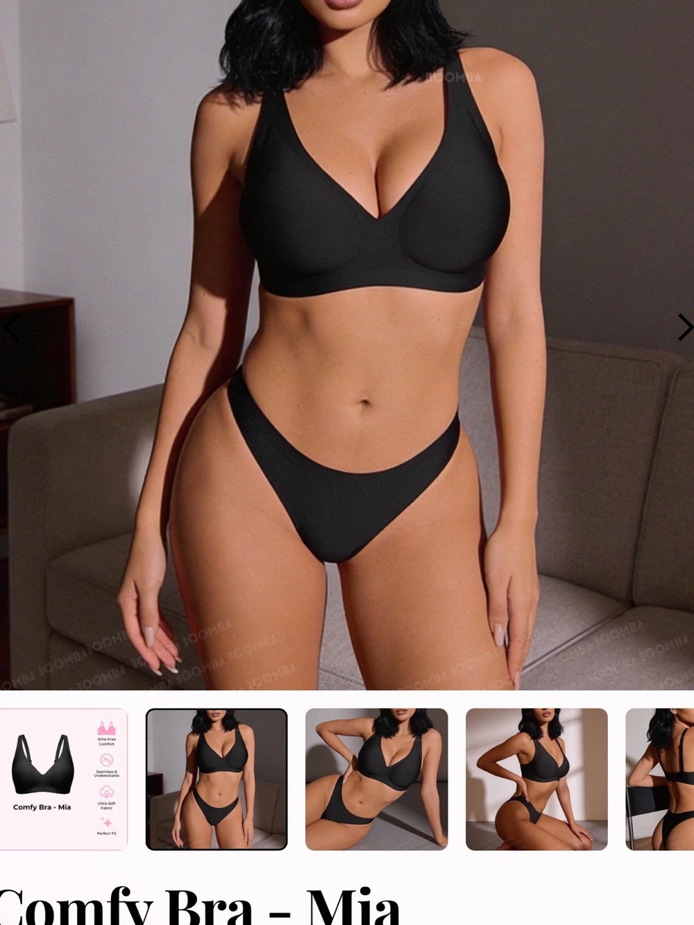Comfy V-Neck  Onyx Bra